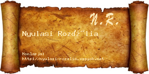 Nyulasi Rozália névjegykártya
